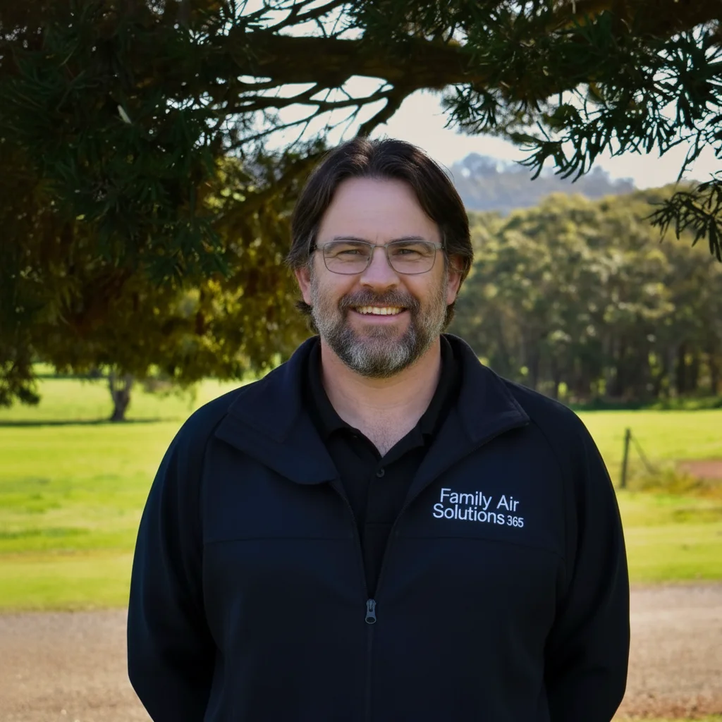 Jayden Wilson, owner of Family Air Solutions 365, wearing company uniform